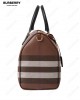 medium check-pattern leather bowling bag