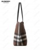 checked logo-tag tote bag