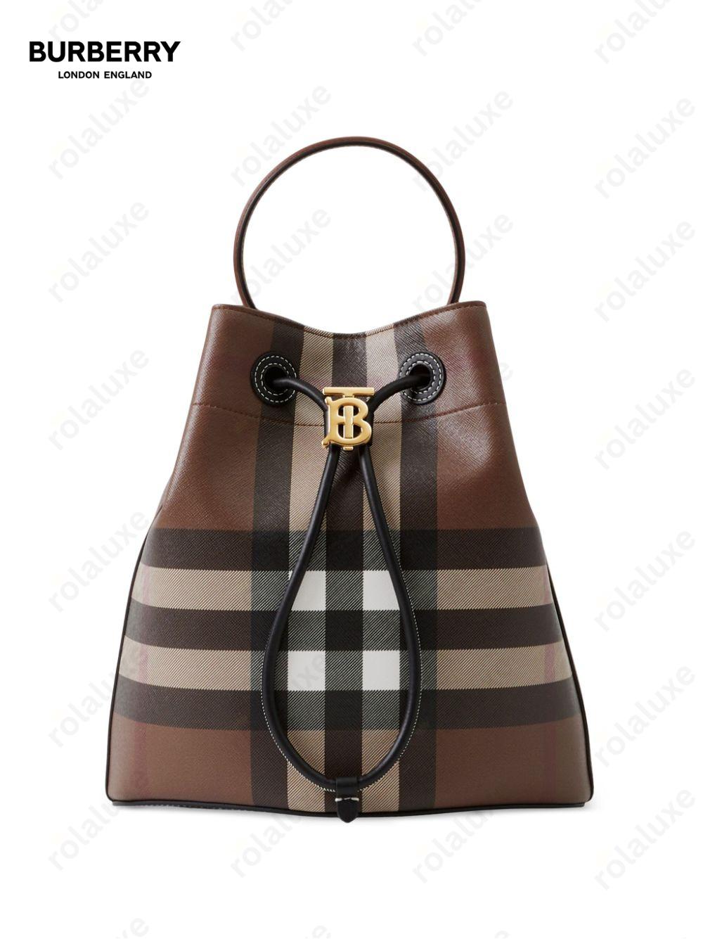 small TB leather bucket bag