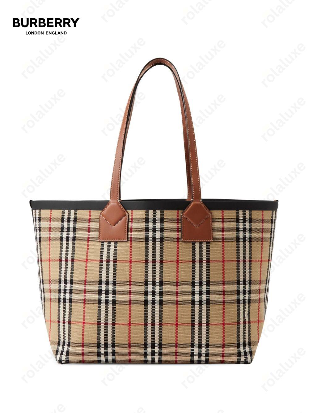 medium London check-pattern tote bag