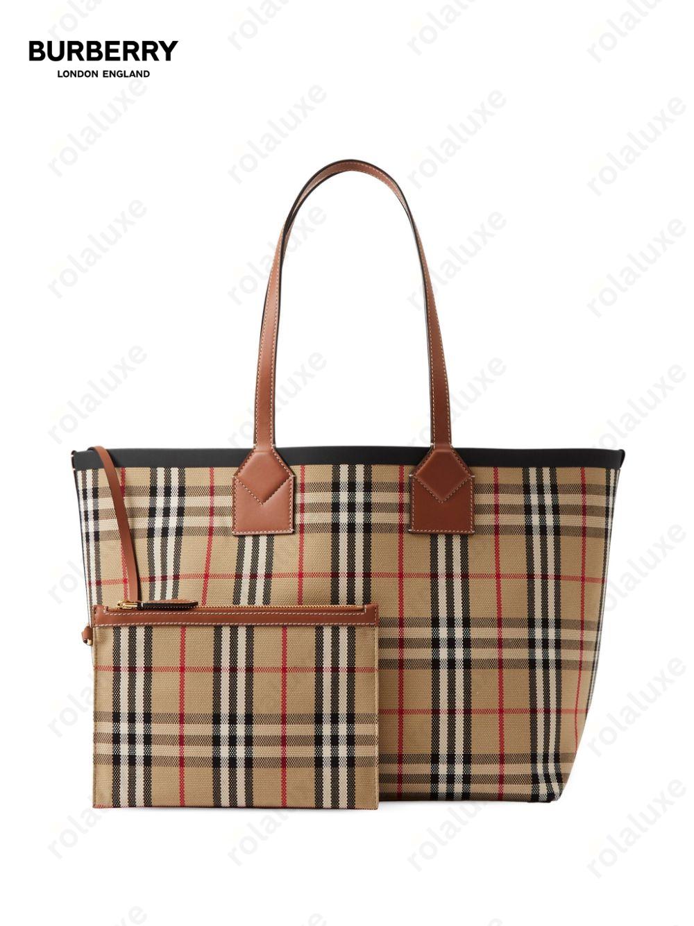 medium London check-pattern tote bag