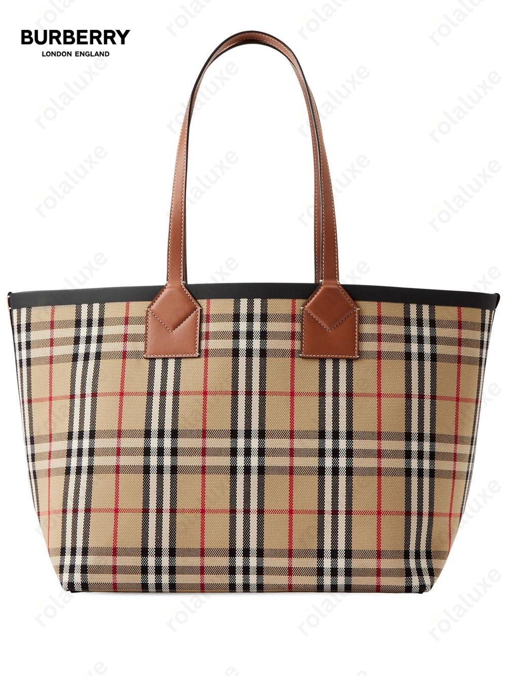 medium London check-pattern tote bag