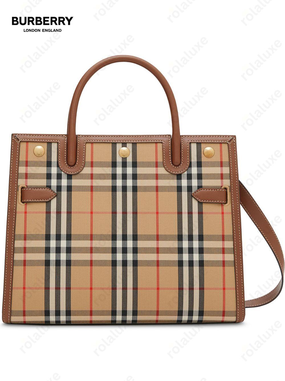 small Vintage Check two handle title bag