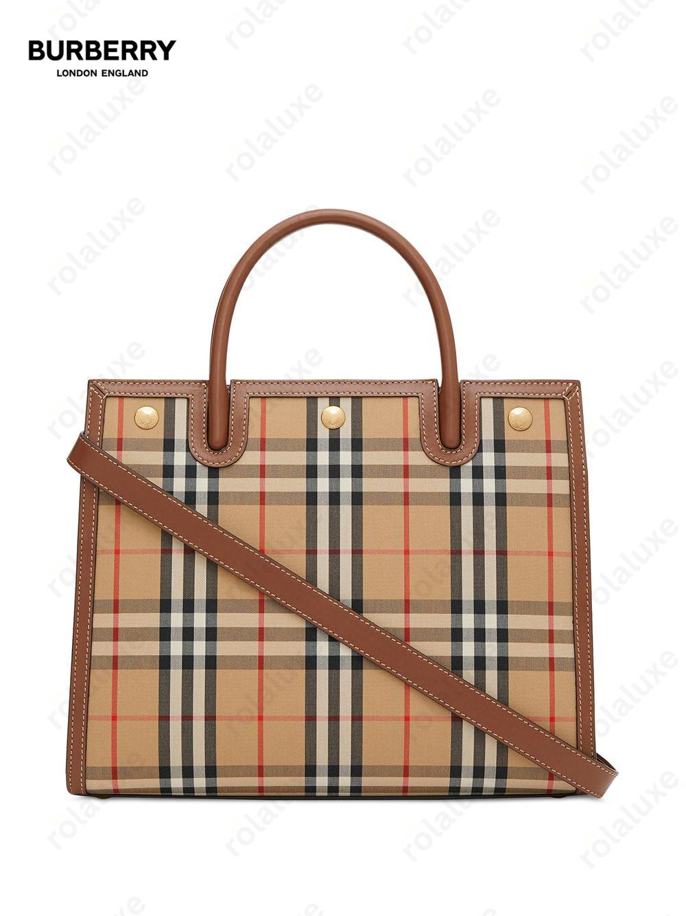 small Vintage Check two handle title bag