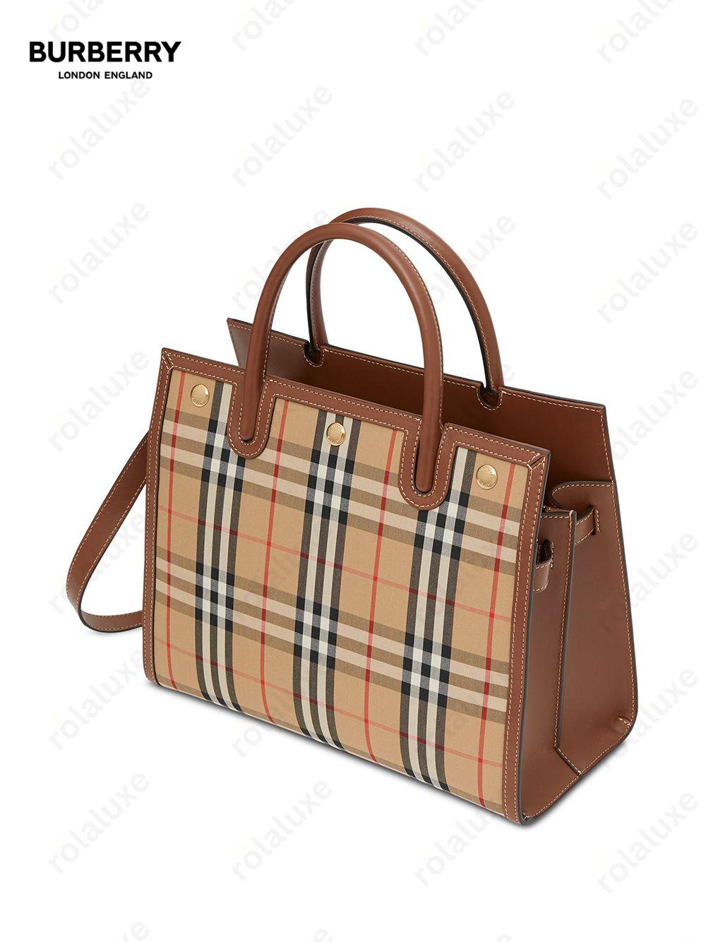 small Vintage Check two handle title bag