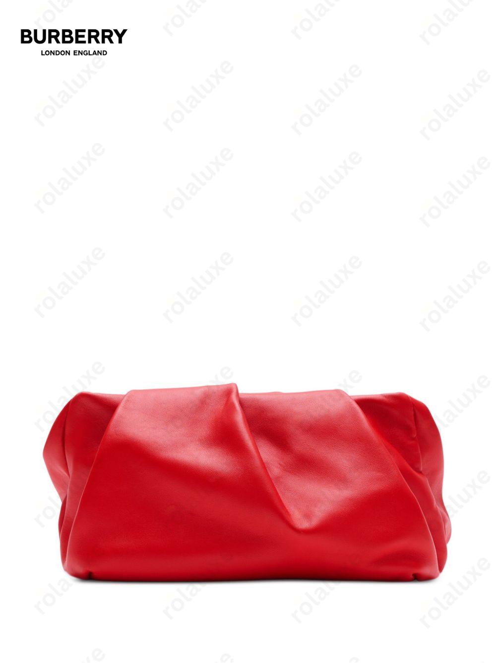 Rose leather clutch bag