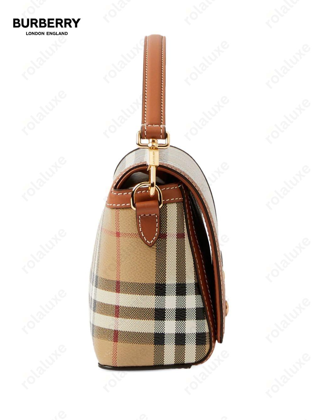 check-pattern top handle bag