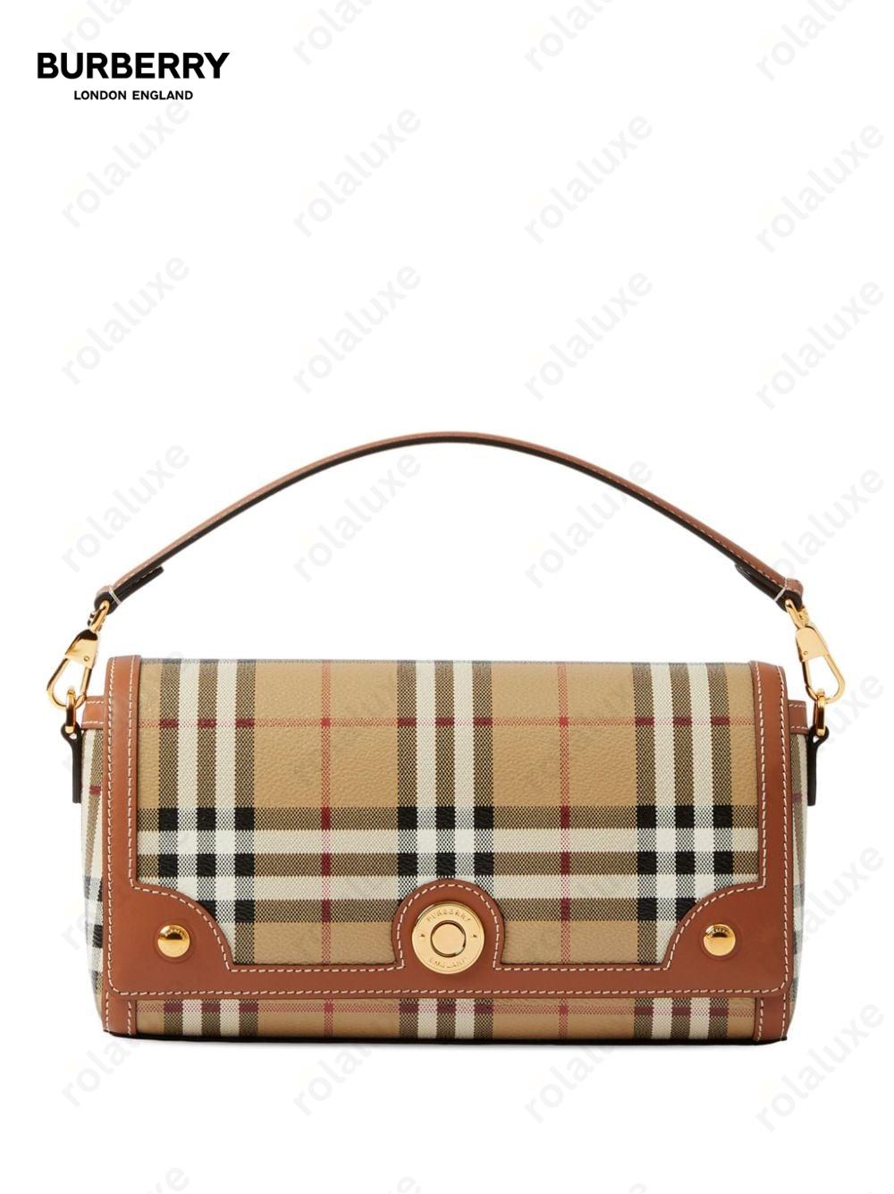 check-pattern top handle bag