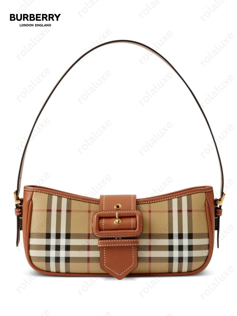 Sling check-pattern shoulder bag