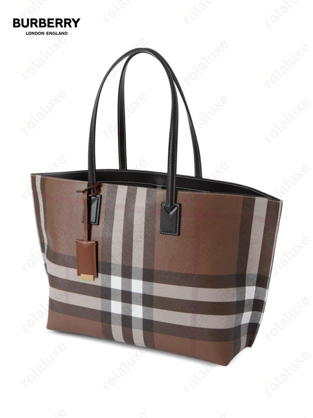 medium check tote bag