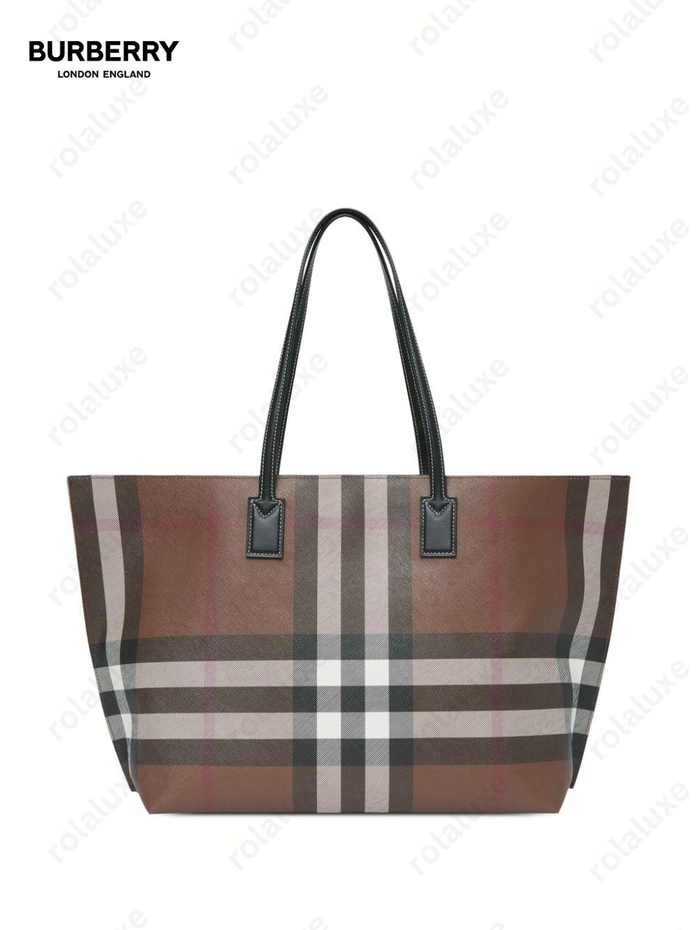 medium check tote bag