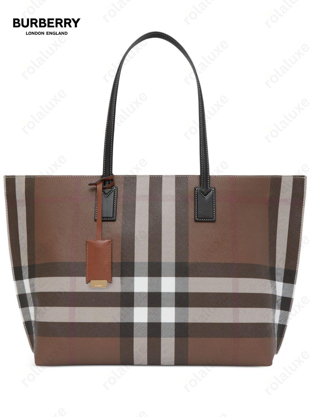 medium check tote bag