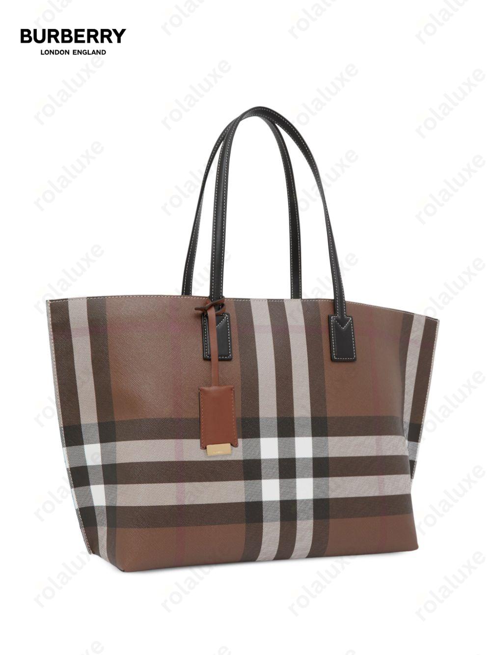 medium check tote bag