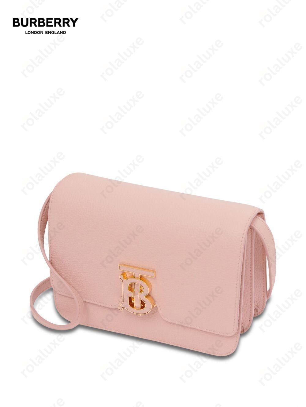 TB logo-plaque calf leather shoulder bag