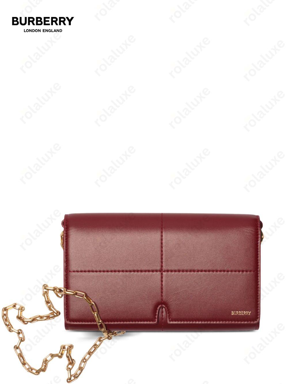 logo-stamp leather clutch bag