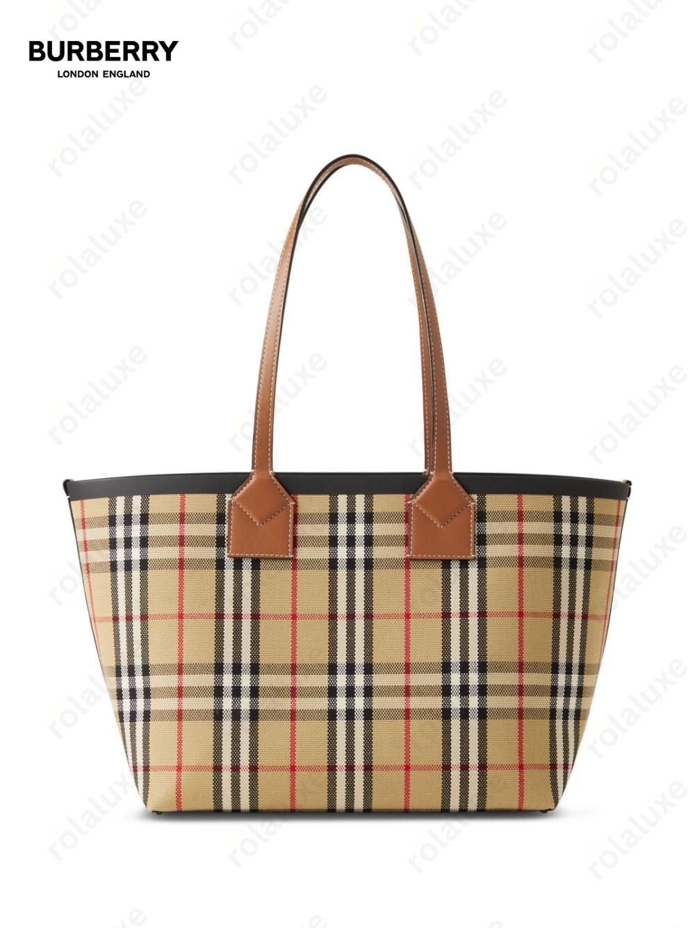 small London checked tote