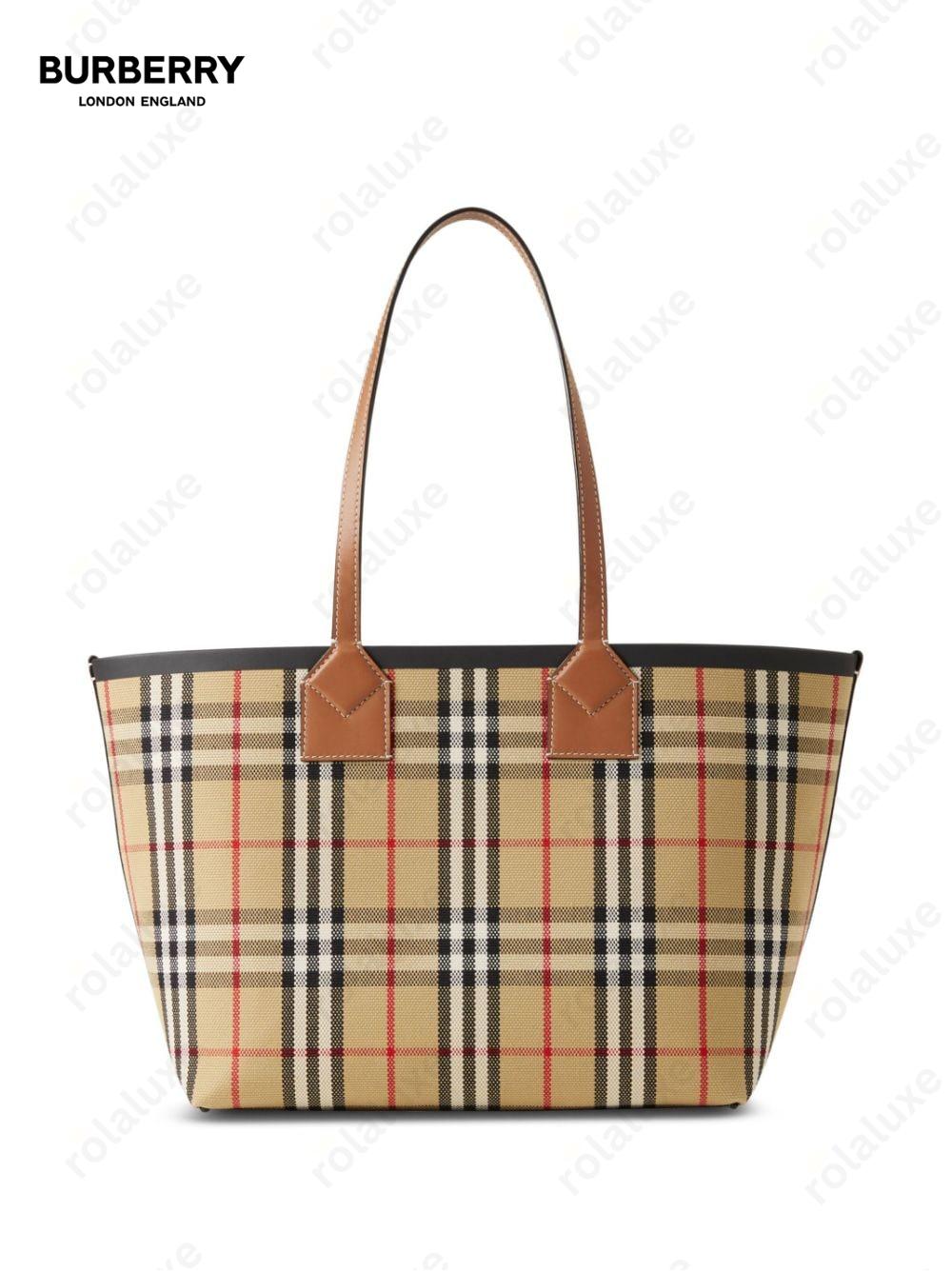 small London checked tote