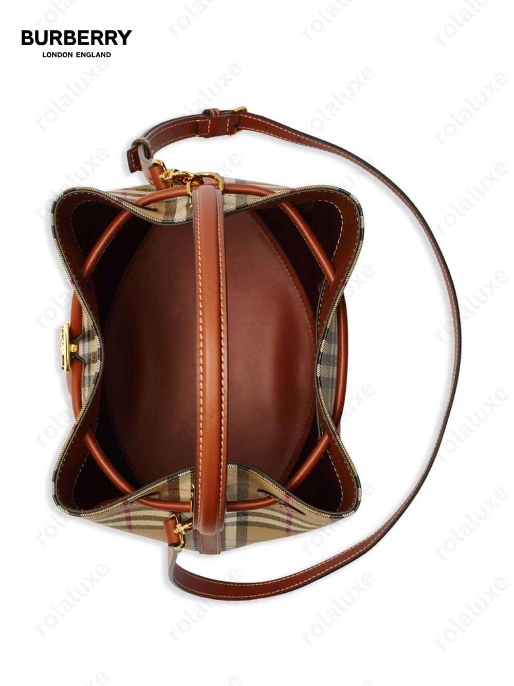 small TB leather bucket bag