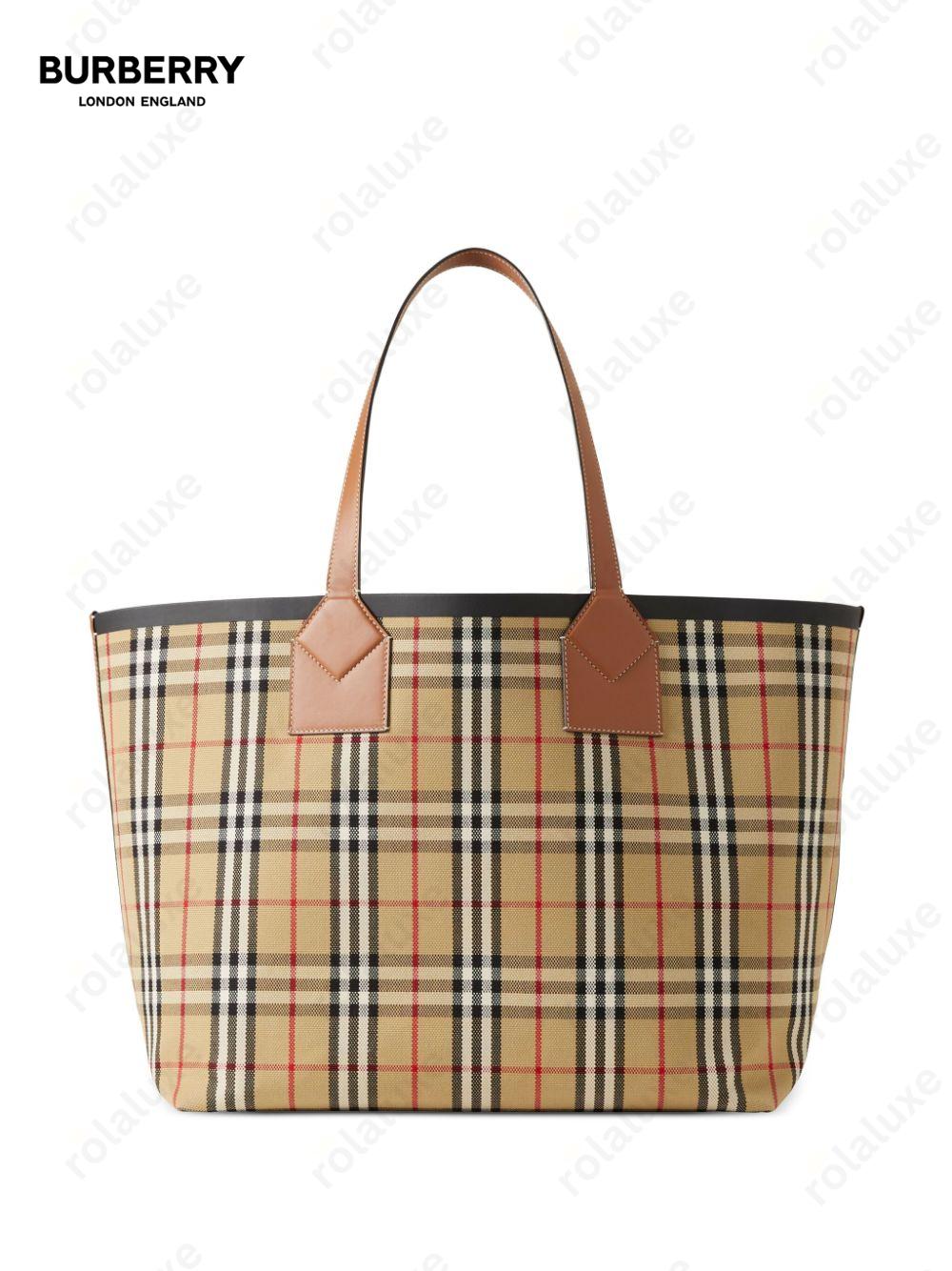 large London checked tote