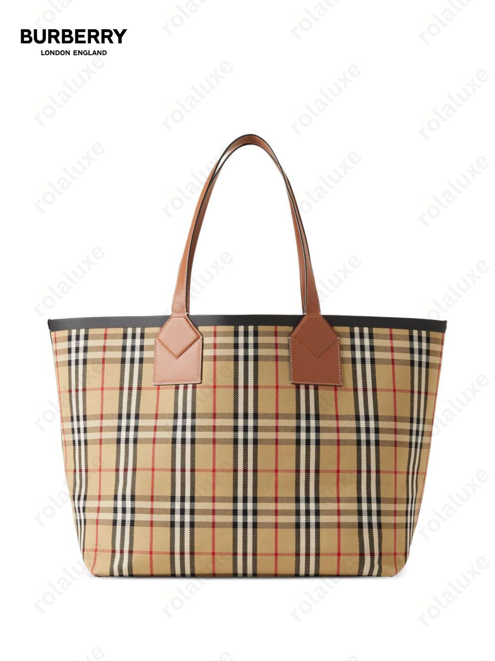 large London checked tote