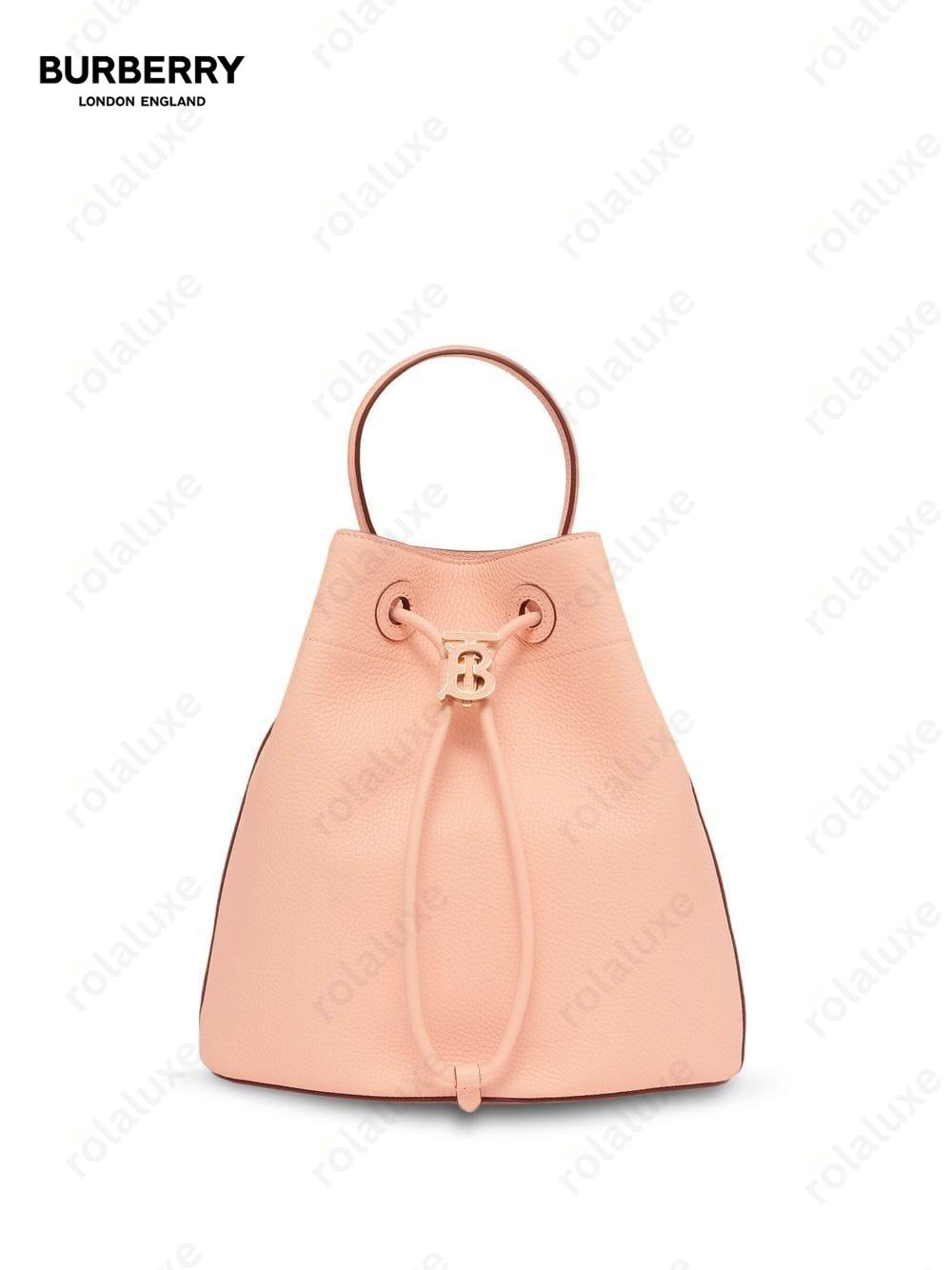 TB logo-plaque leather bucket bag