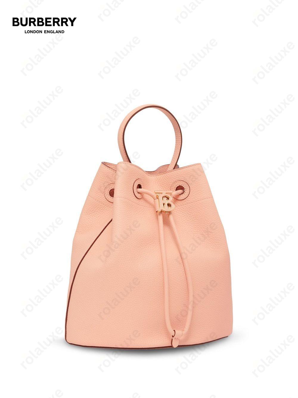 TB logo-plaque leather bucket bag