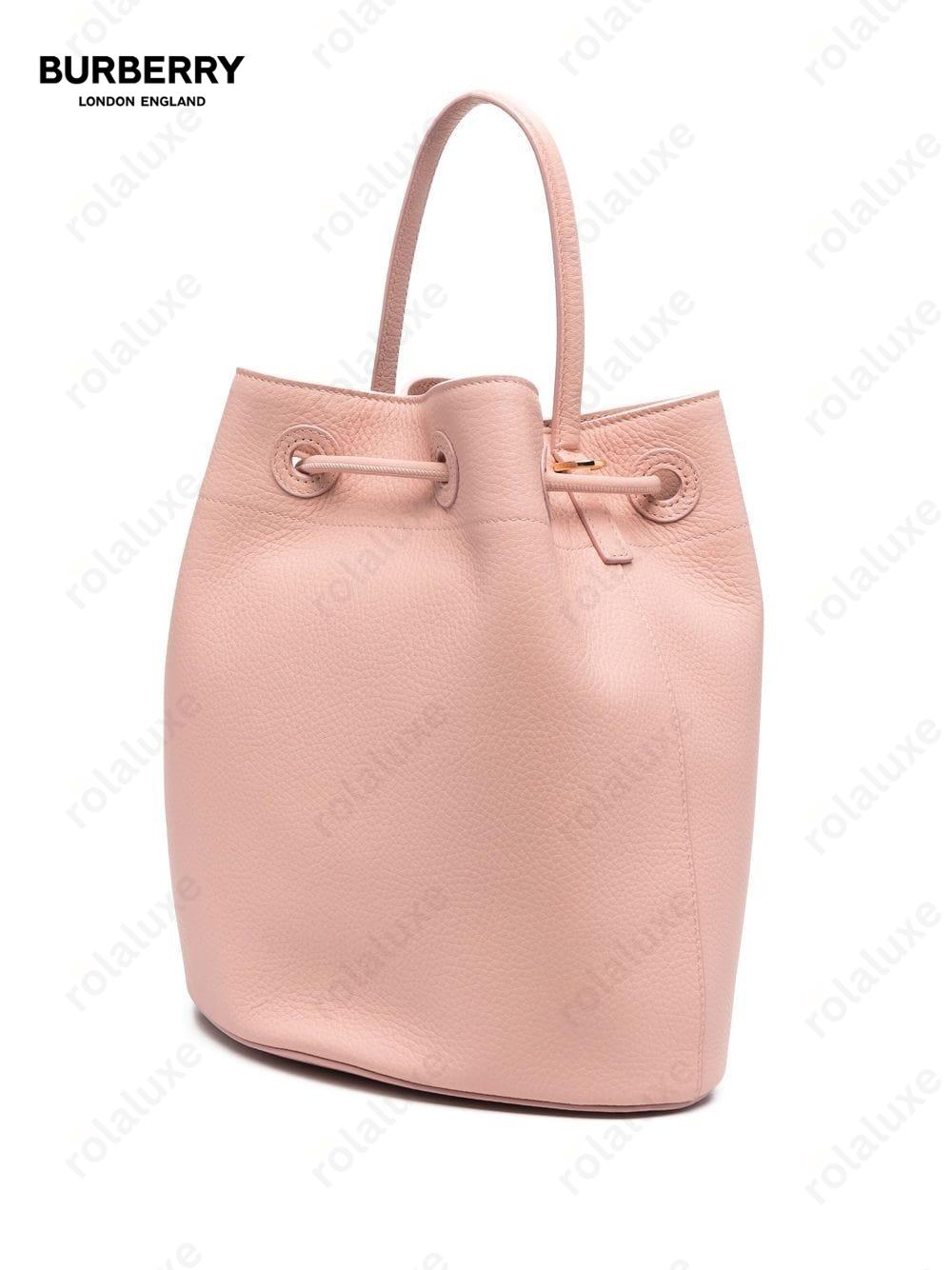 grained-leather bucket bag