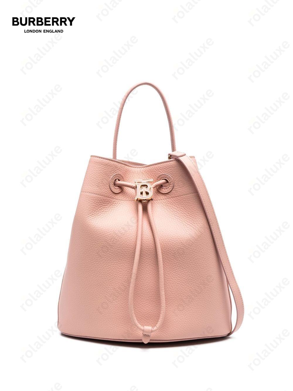 grained-leather bucket bag