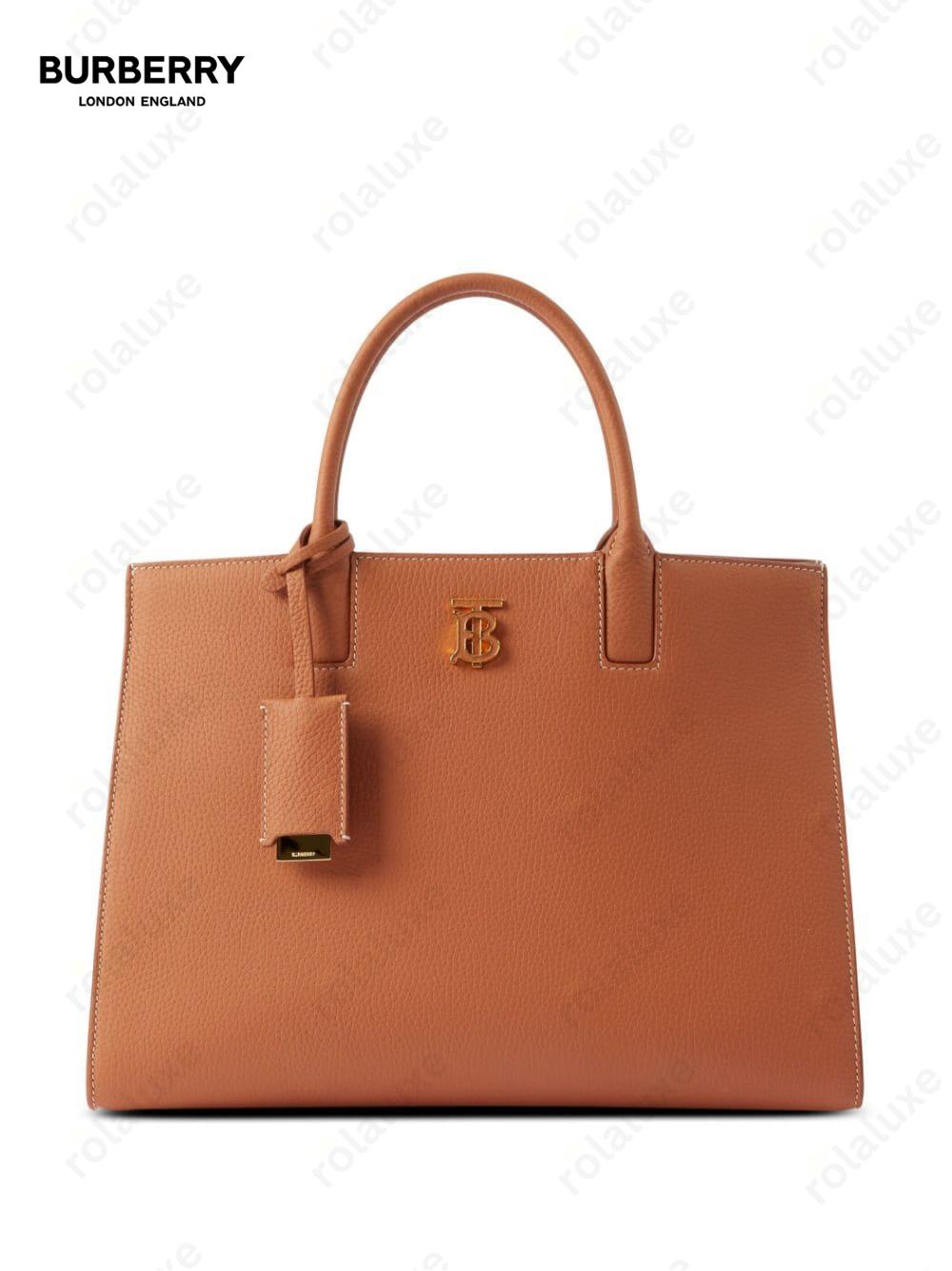 TB monogram-plaque tote bag