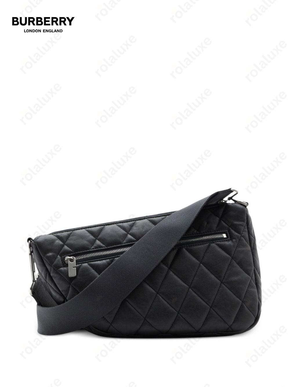 Shield diamond-quilted shoulder bag