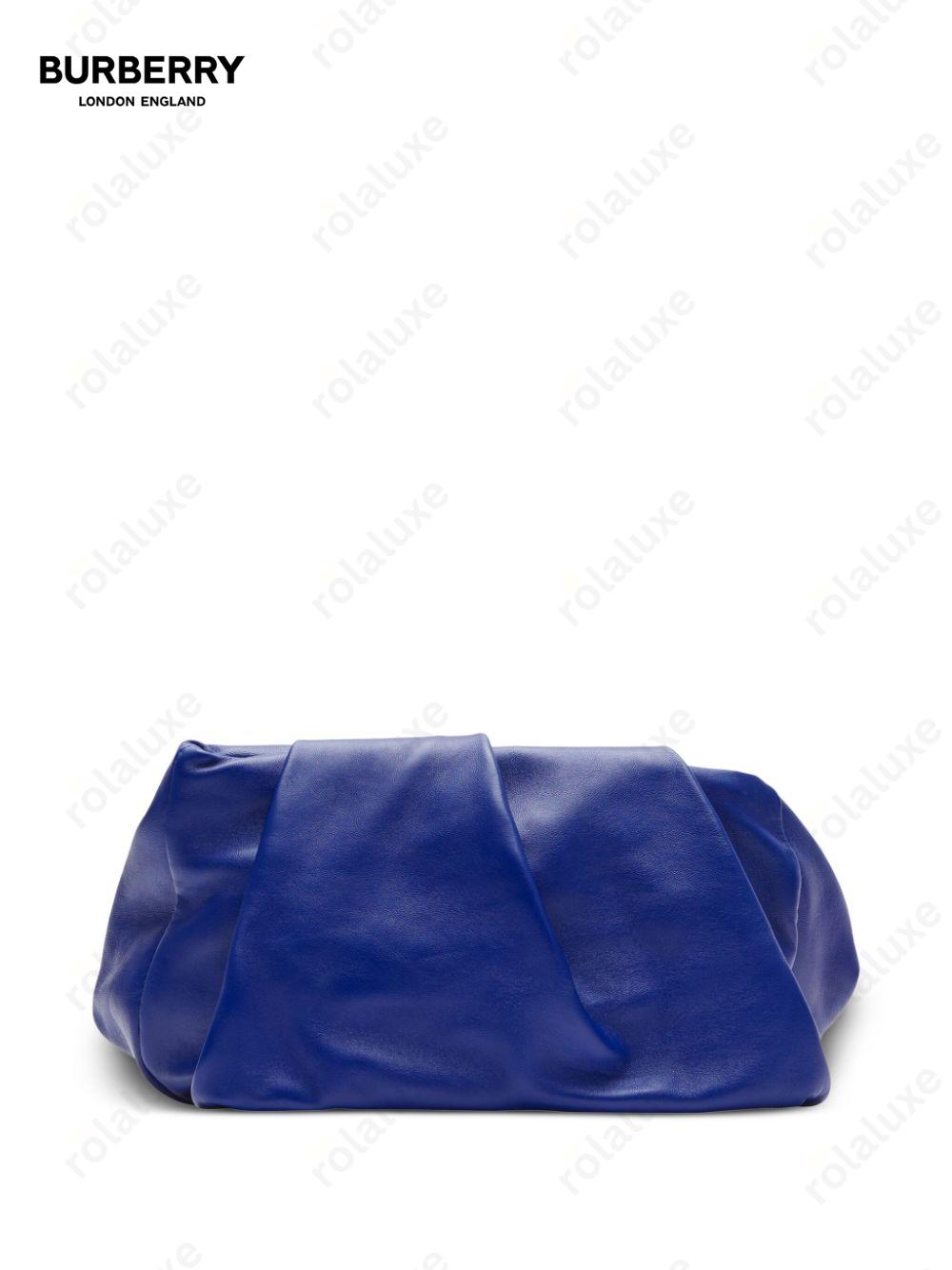 Rose ruched leather clutch bag