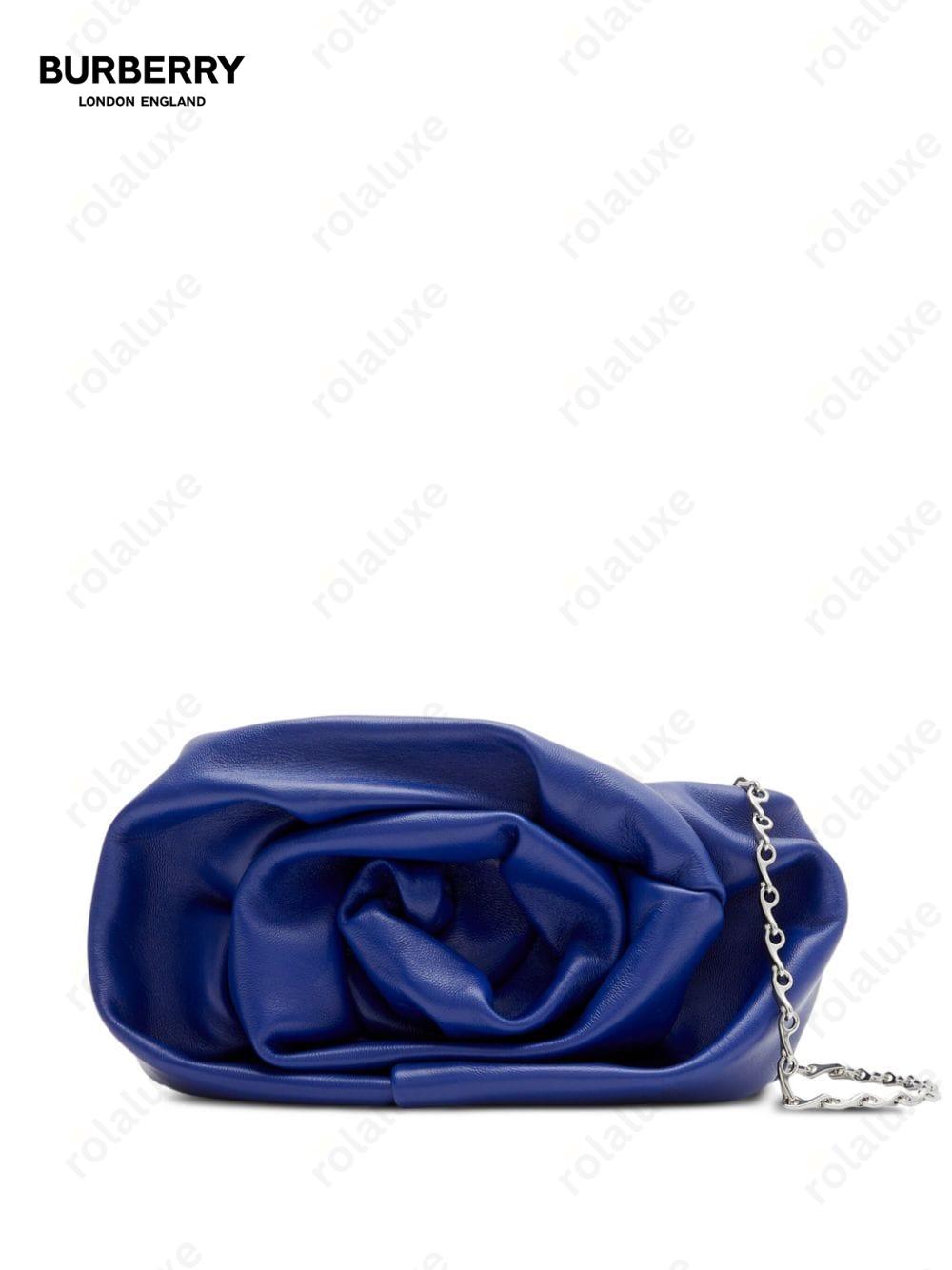 Rose leather clutch bag