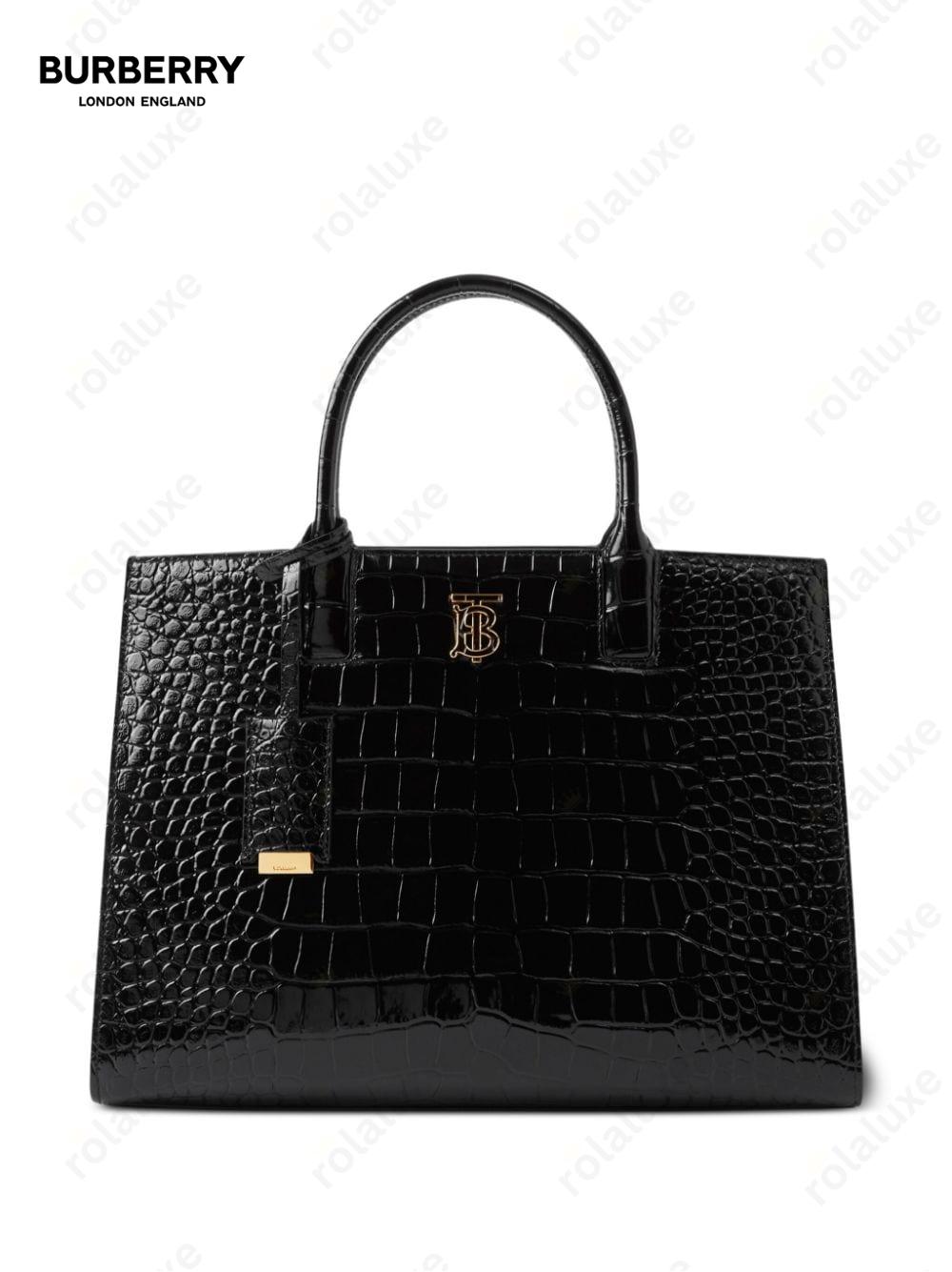 small Frances crocodile-effect tote bag