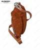 asymmetric-design suede shoulder bag