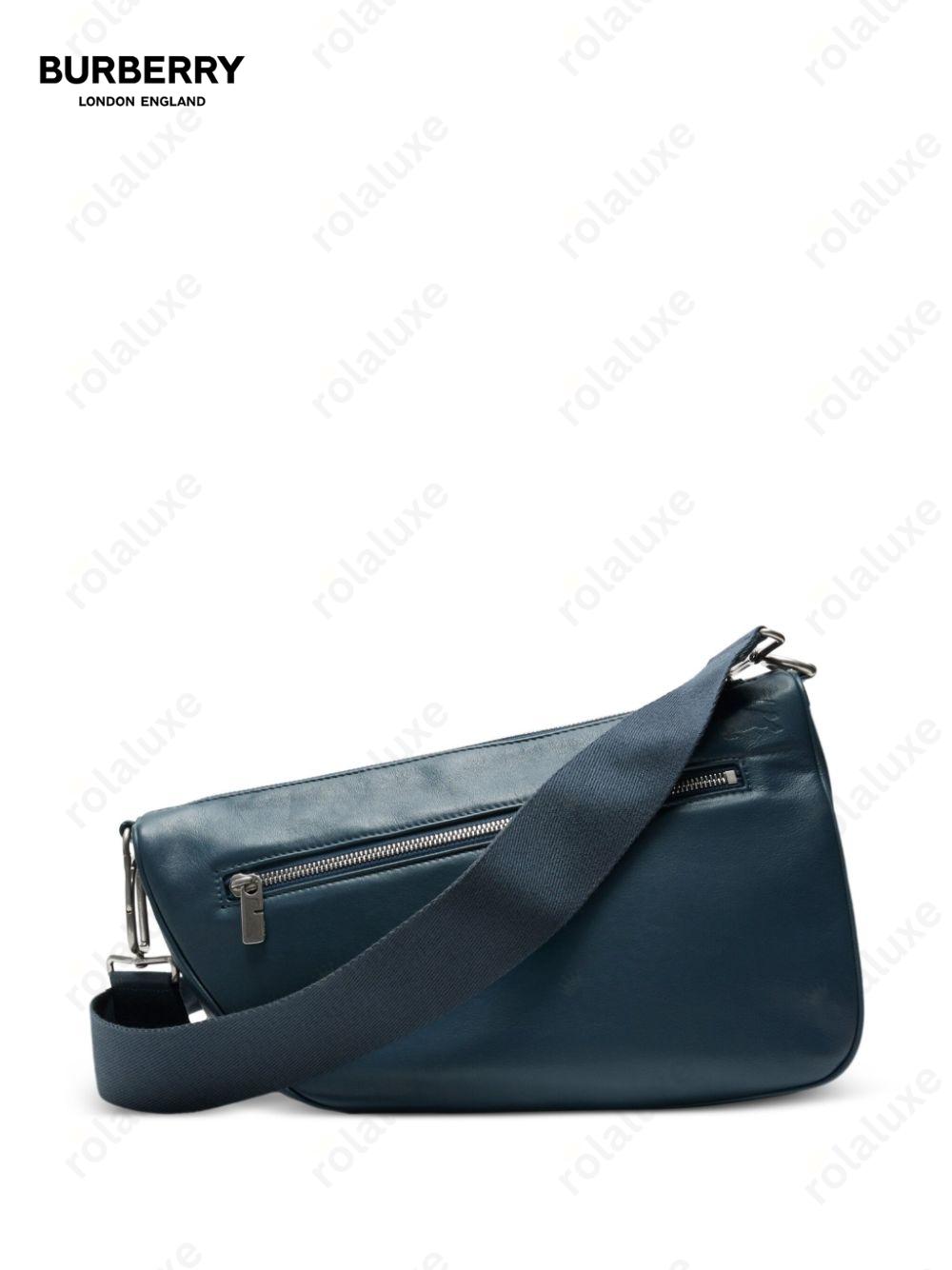 Shield leather shoulder bag