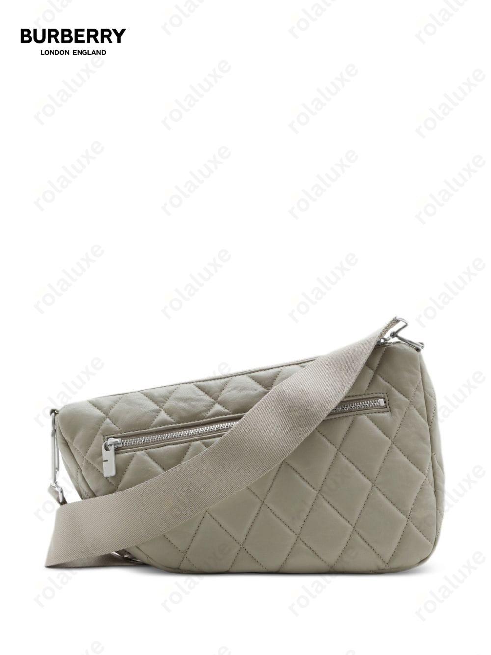 Shield diamond-quilted shoulder bag