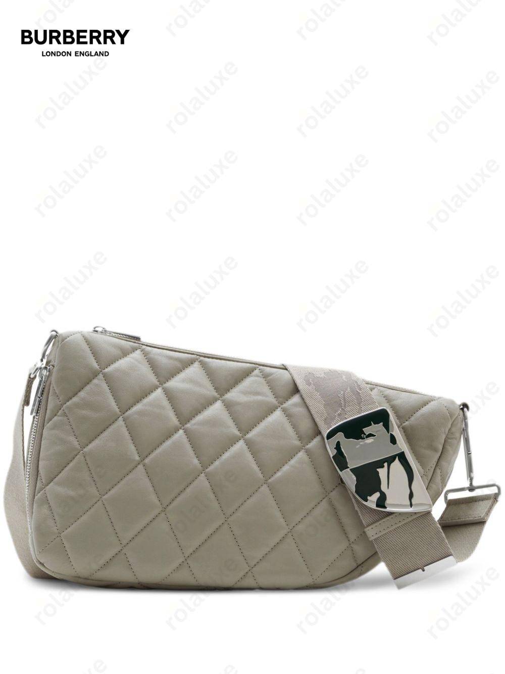 Shield diamond-quilted shoulder bag