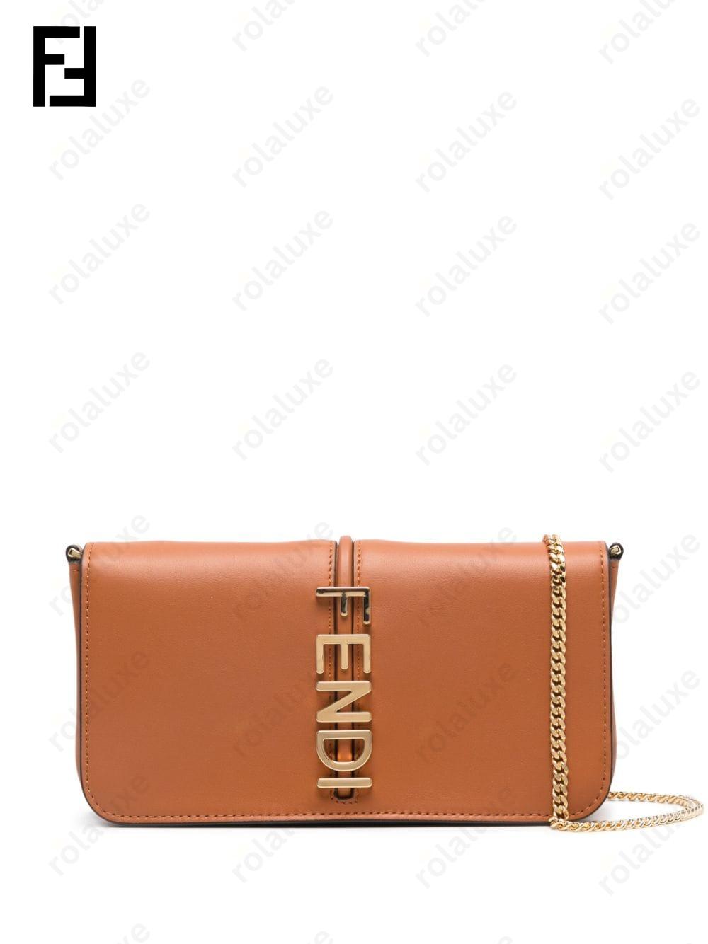 Fendigraphy leather cross body bag