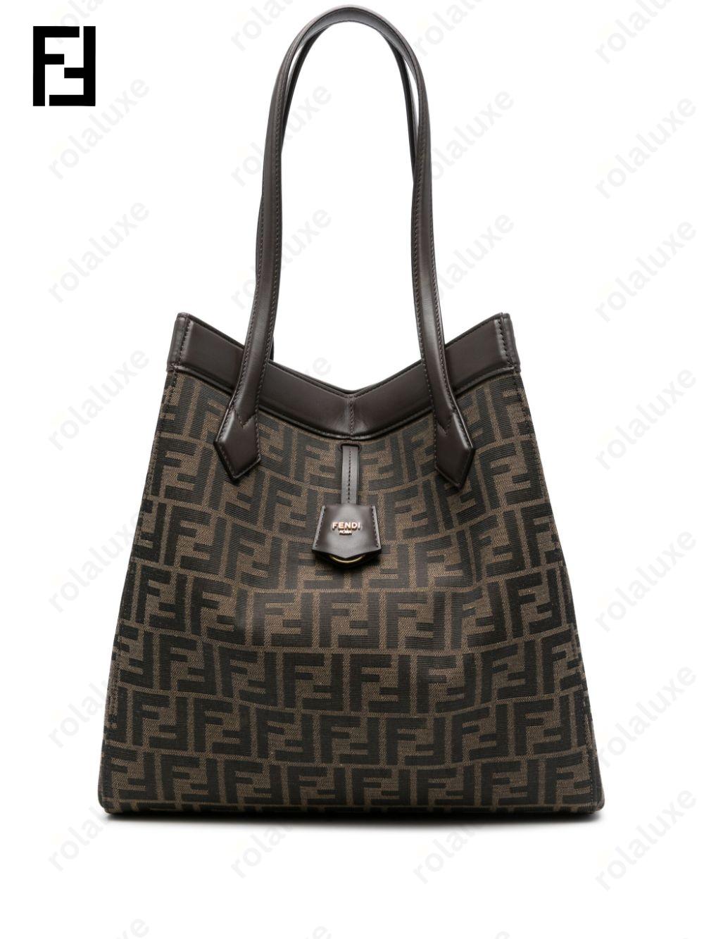 large Origami leather tote bag