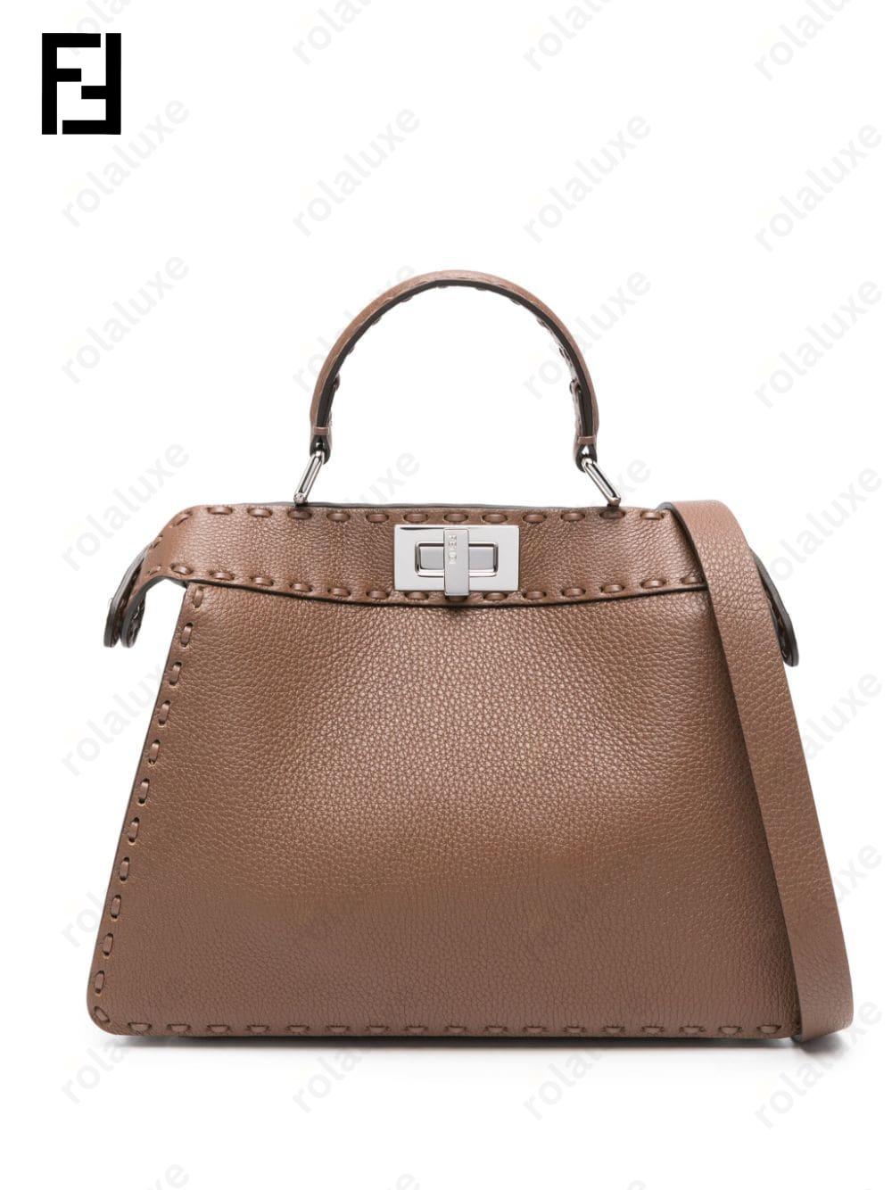 small Peekaboo leather tote bag