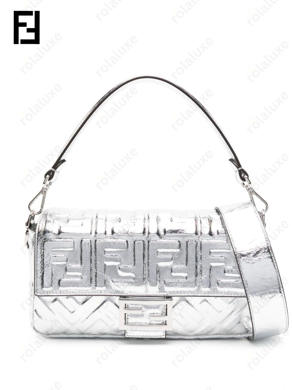 Baguette metallic shoulder bag