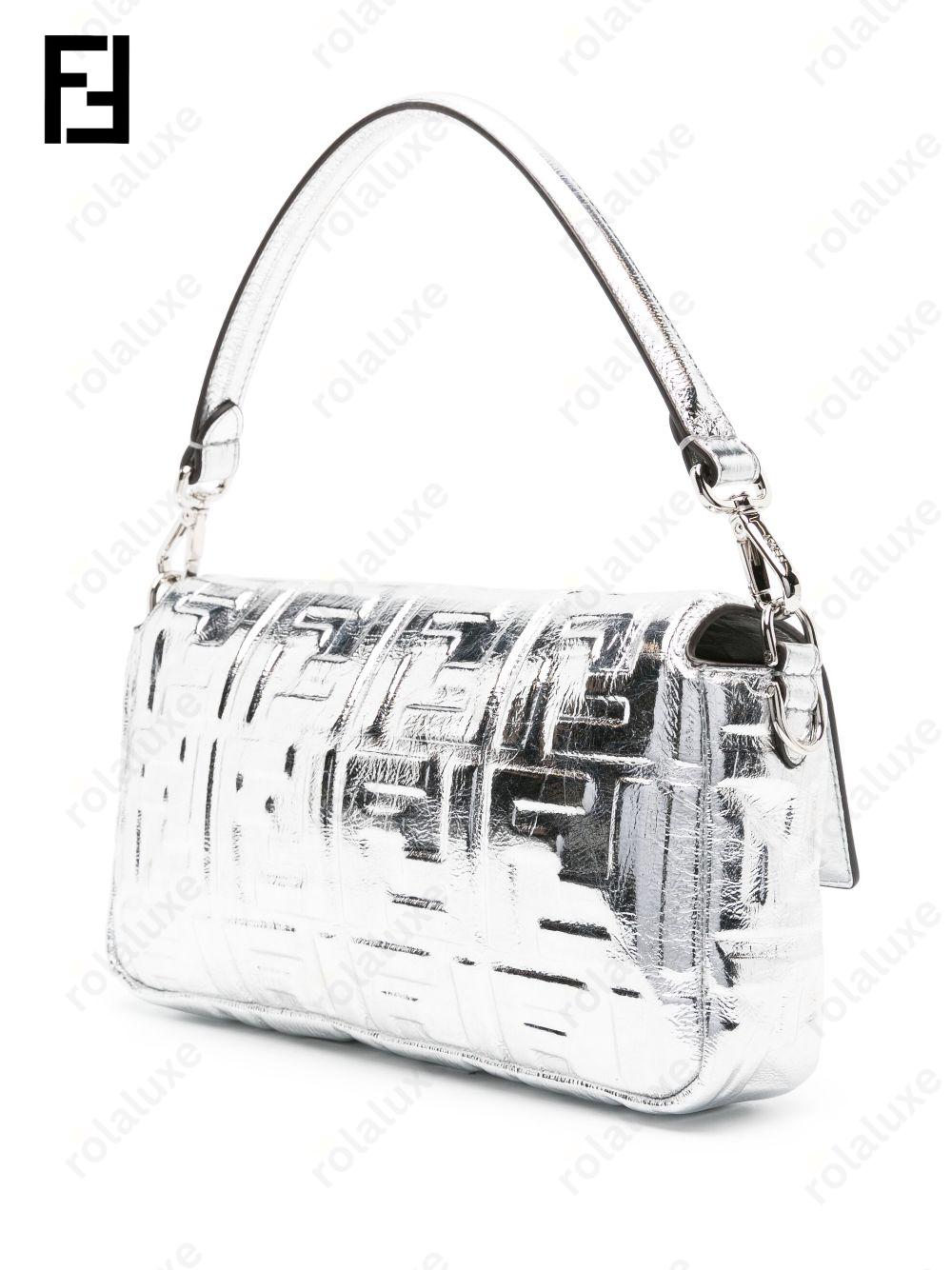 Baguette metallic shoulder bag