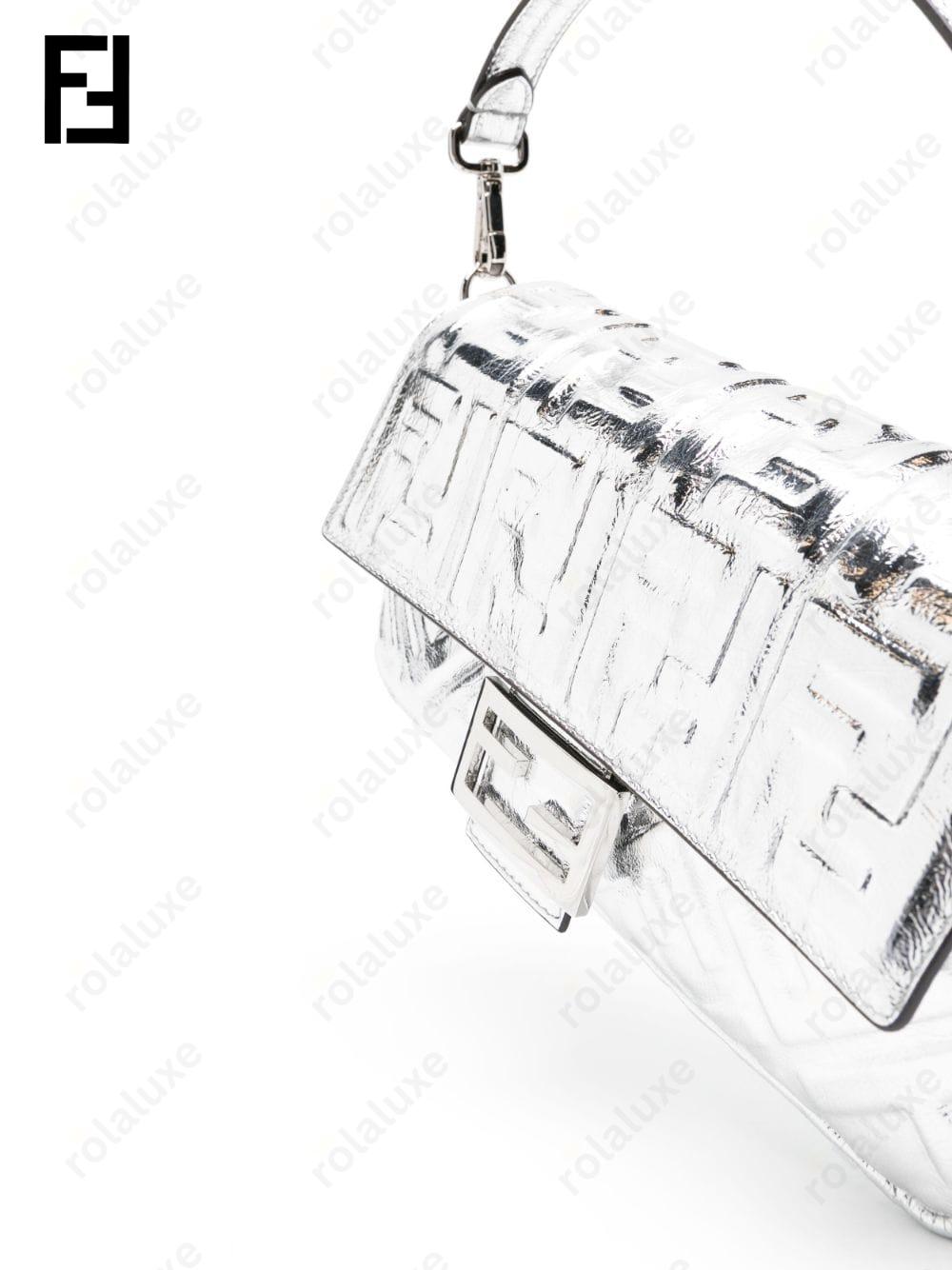 Baguette metallic shoulder bag