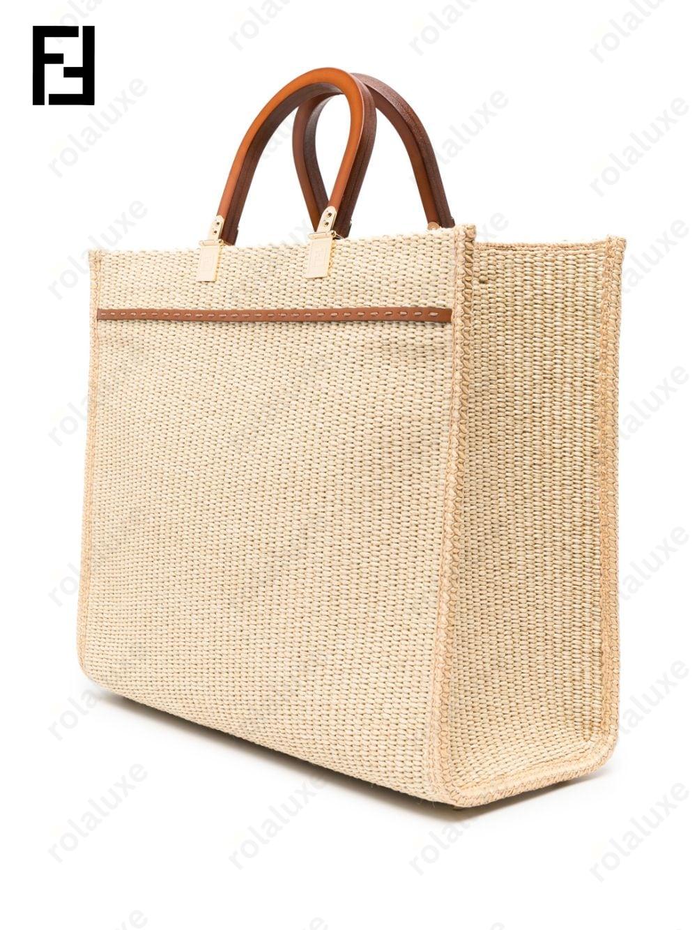 medium Sunshine raffia tote bag