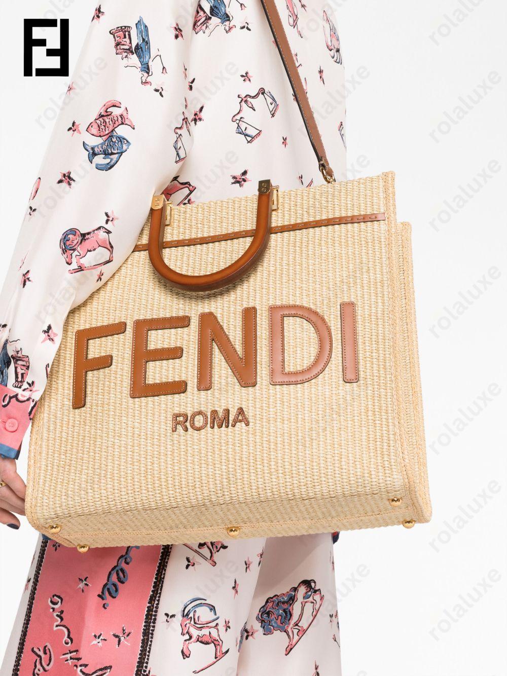 medium Sunshine raffia tote bag