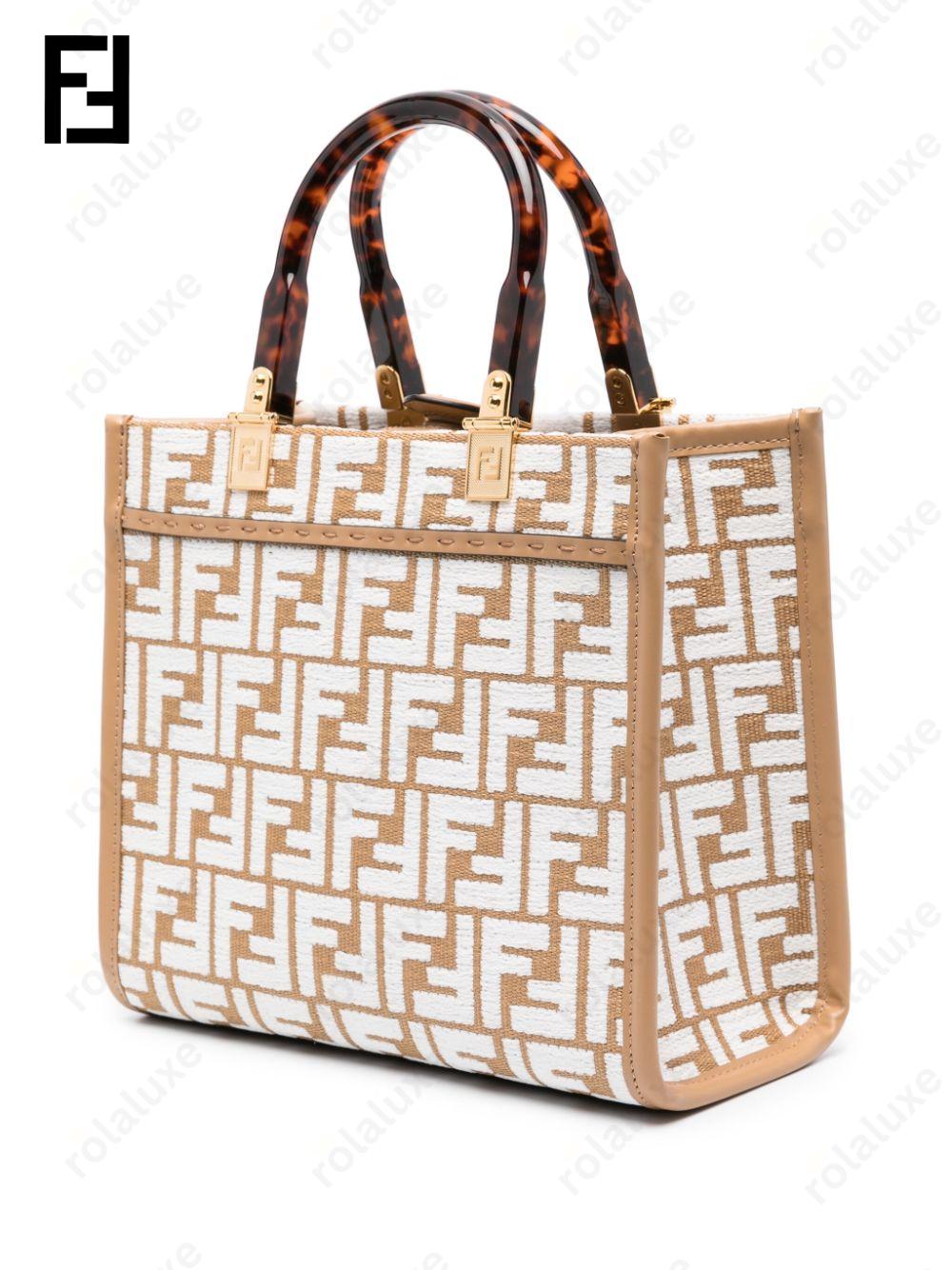 medium Sunshine FF-motif raffia tote bag