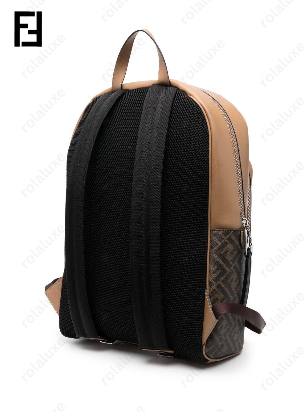 monogram-pattern backpack