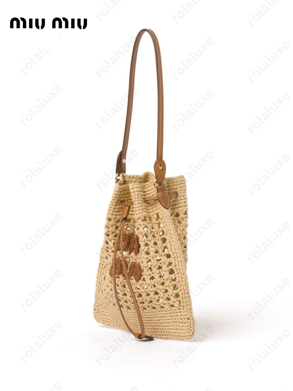 mini woven tote bag