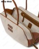 leather-trim canvas tote bag