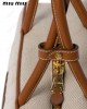 leather-trim canvas tote bag